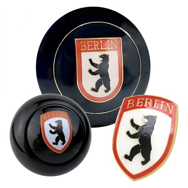 Kaferlab® - Berlin Bear Black Poly Resin Shift Knob with Horn Button and Hood Crest