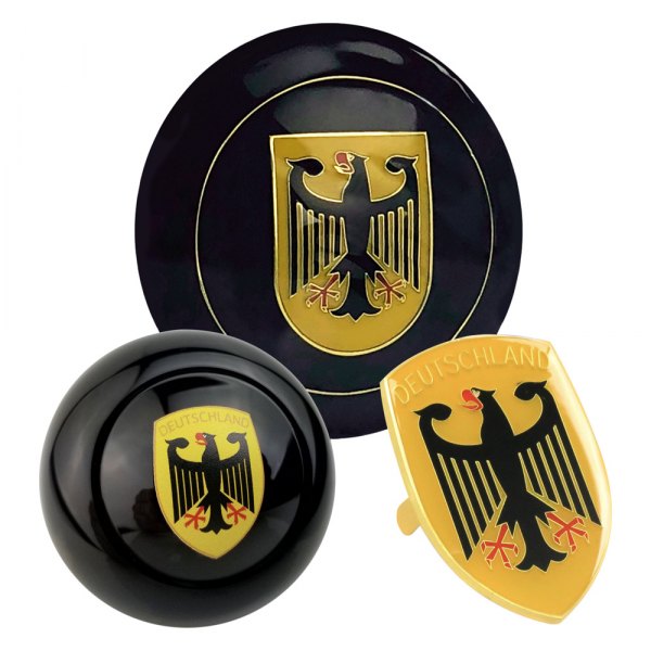 Kaferlab® - Deutschland Black Poly Resin Shift Knob with Horn Button and Hood Crest