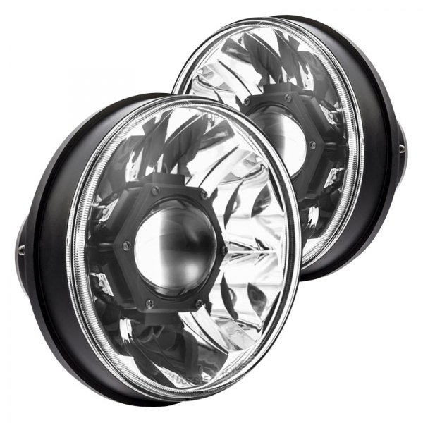 KC HiLiTES® - Gravity Pro 7" Round Chrome Projector LED Headlights