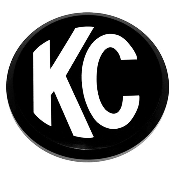 KC HiLiTES® - 6" Round Black Plastic Light Cover with White KC Logo for Daylighter, Slimlite, Pro-Sport, HIDs Series