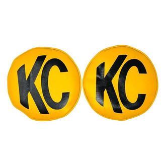 KC HiLiTES® - 8" Round Yellow Soft Vinyl Light Covers with Black KC Logo for Rally 800, Pro-Sport Series