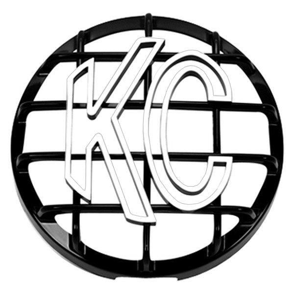 KC HiLiTES® - 6" Round Black ABS Light Grille with White KC Logo for Daylighter, Slimlite