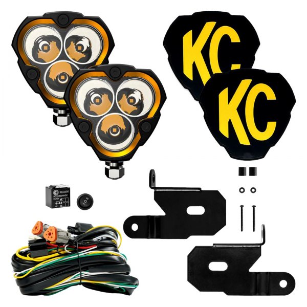KC HiLiTES® - A-Pillar Flex Era 3 Series 3.6" 2x40W Spot Beam LED Light Kit, Full Set