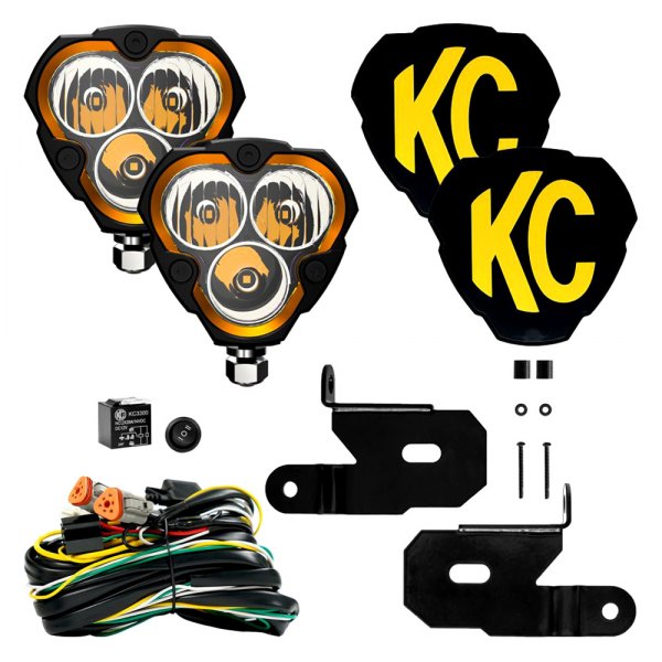KC HiLiTES® - A-Pillar Flex Era 3 Series 3.6" 2x40W Combo Beam LED Light Kit, Full Set