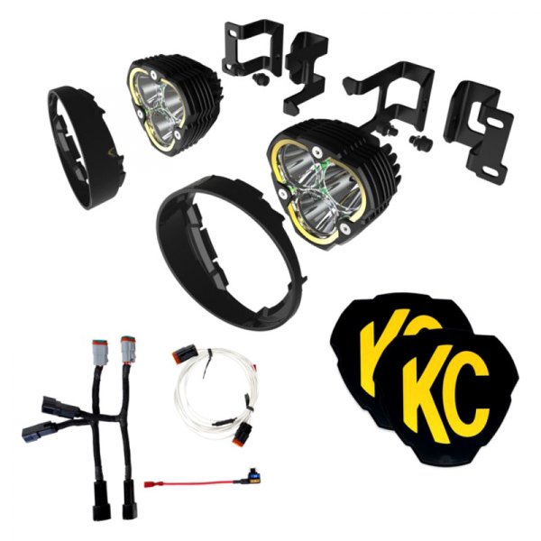 KC HiLiTES® - Fog Light Location Flex Era™ 3 Series 3.6" 2x40W Spot Beam LED Light Kit with Amber Backlight, Full Set