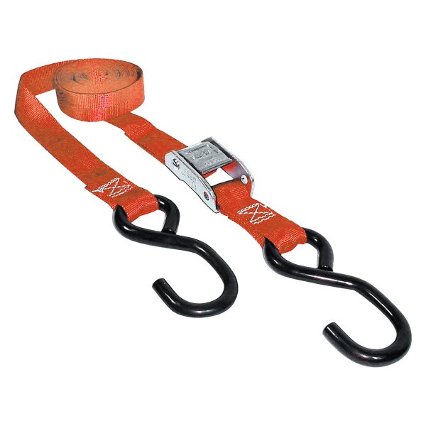 Keeper® - 15' x 1" Cam Buckle Tie-Down with Large S Hook (400 lbs WLL / 1200 lbs Break Strength)