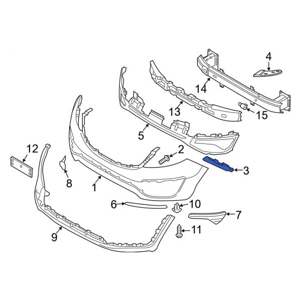 Kia OE 865143W000 - Front Right Bumper Cover Bracket