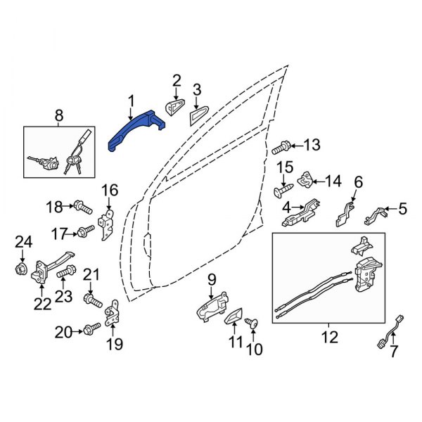 Kia OE 826613W010 Rear Right Outer Exterior Door Handle