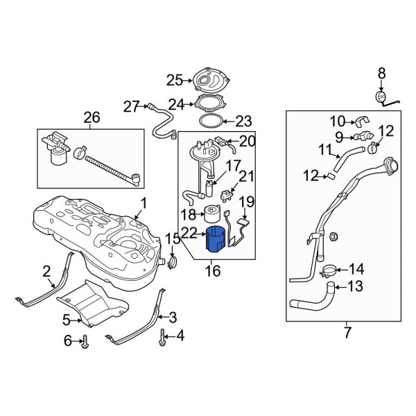 Kia OE 311162S100 Fuel Pump Housing
