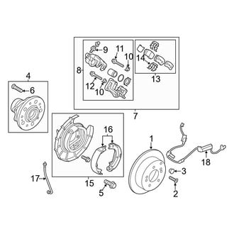 Kia OE - Rear Suspension - Brake Components (FWD)