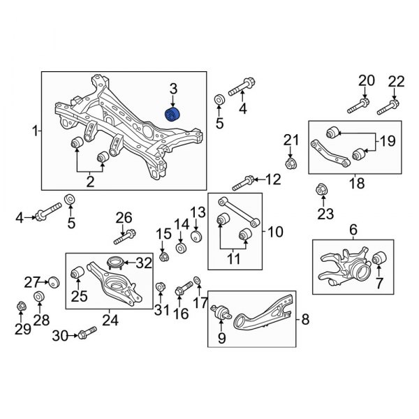 Kia OE 217722S000 Rear Suspension Crossmember Insulator