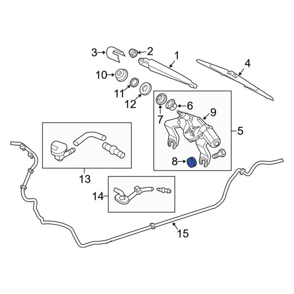 Back Glass Wiper Motor Insulator