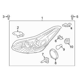 Kia OE - Front Lamps - Headlamp Components (Halogen), (EX / LX)