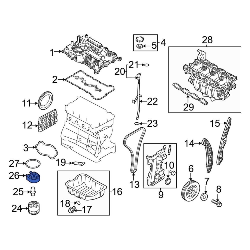 Kia OE 264102G001 - Engine Oil Cooler