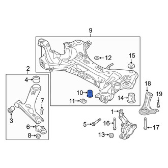 Kia OE - Rear Rearward Suspension Crossmember Insulator