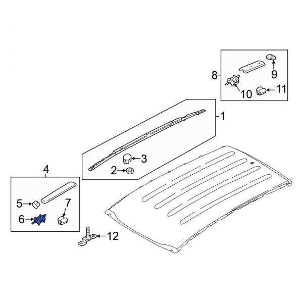 Roof Luggage Carrier Side Rail Clip