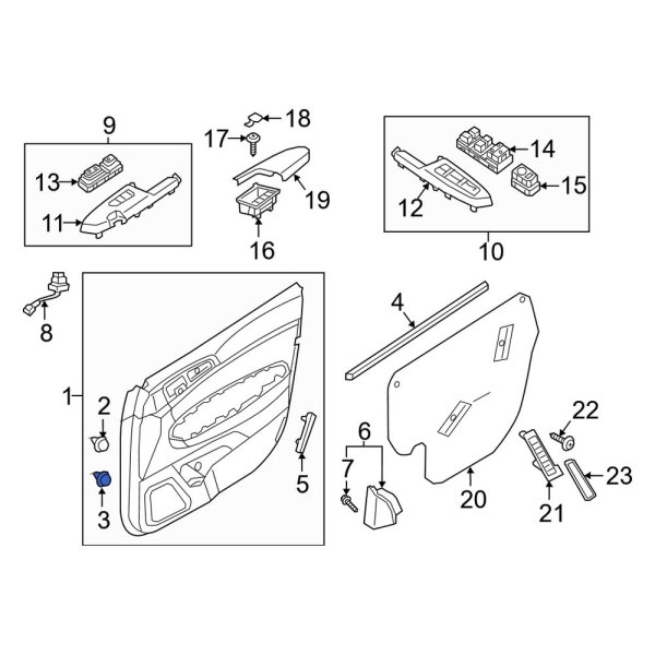 Door Interior Trim Panel Retainer