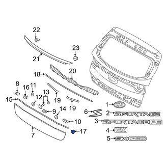 Kia OE - Quarter Panel Glass Nut
