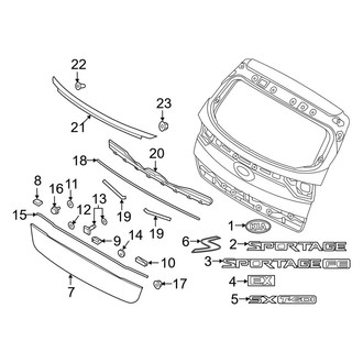 Kia OE - Lift Gate - Exterior Trim