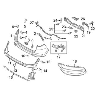 Kia OE - Rear Bumper - Bumper & Components (W/O Park Assistant), (EX / LX / S)