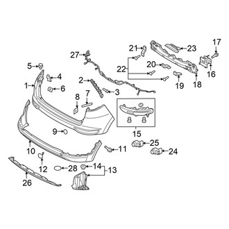 Kia OE - Rear Bumper - Bumper & Components (With Park Assistant), (EX / SX Turbo)