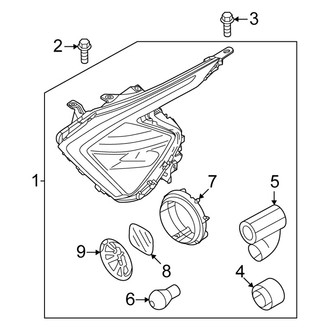 Kia OE - Front Lamps - Headlamp Components (Reflector Lamp, USA Built)