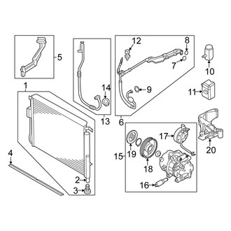 Kia OE - Air Conditioner & Heater - Condenser, Compressor & Lines (2.5L)