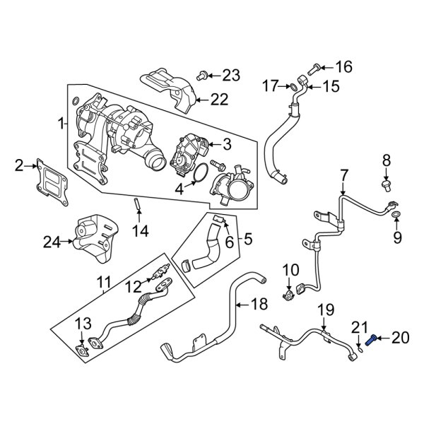 Turbocharger Coolant Line Bolt