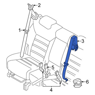 Kia OE - Rear Center Seat Belt Lap and Shoulder Belt