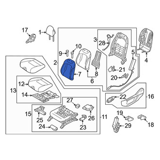 Kia OE - Front Left Seat Back Cushion Cover