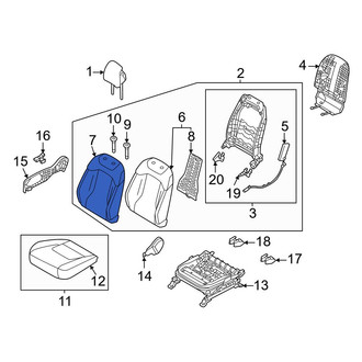 Kia OE - Front Right Seat Back Cushion Cover