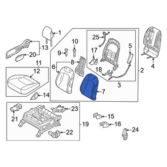 Kia OE - Front Left Seat Back Cushion Cover
