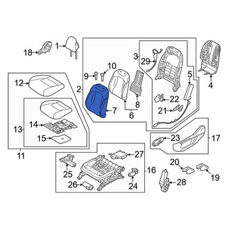 Kia OE - Front Left Seat Back Cushion Cover