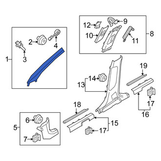 Kia OE - Left Outer Body A-Pillar Trim Panel