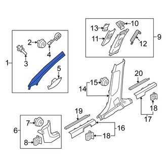 Kia OE - Right Outer Body A-Pillar Trim Panel
