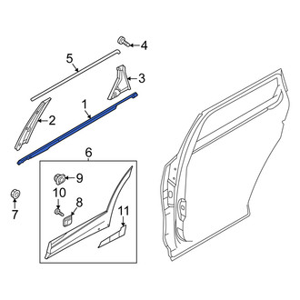 Kia OE - Rear Right Door Belt Molding