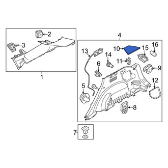Kia OE - Rear Left Interior Quarter Panel Trim Panel Storage Compartment