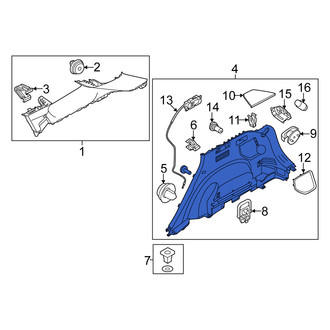 Kia OE - Rear Left Lower Interior Quarter Panel Trim Panel