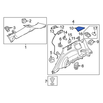 Kia OE - Rear Left Interior Quarter Panel Trim Panel Storage Compartment