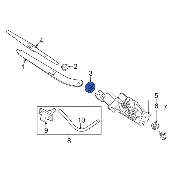 Back Glass Wiper Arm Grommet