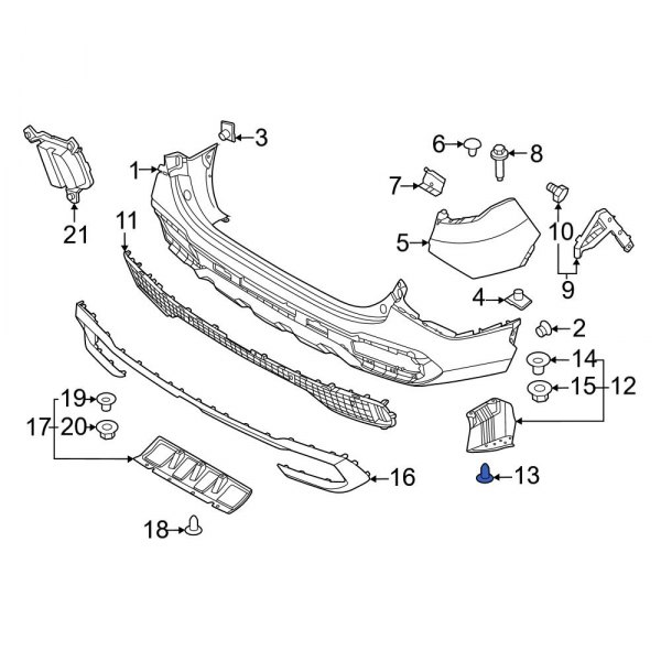 Bumper Splash Shield Clip