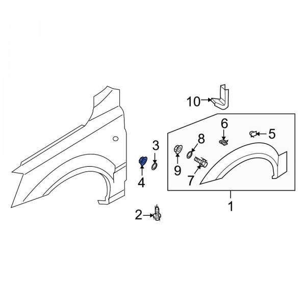 Wheel Arch Molding Nut