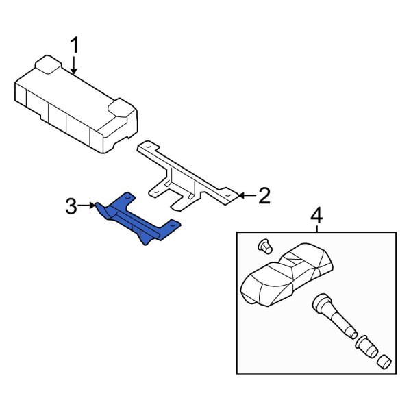 Tire Pressure Monitoring System (TPMS) Receiver Bracket