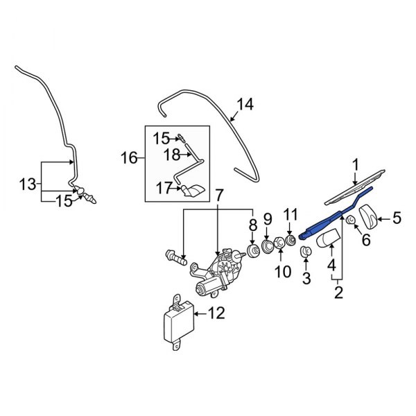 Back Glass Wiper Arm