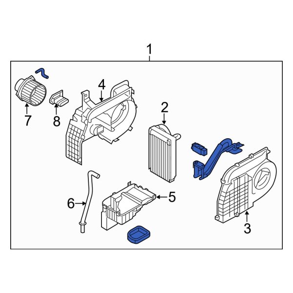 A/C Evaporator Core and Case Assembly