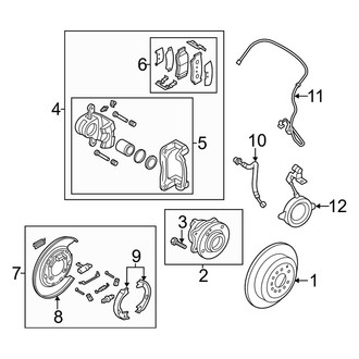 Kia OE - Rear Suspension - Brake Components (FWD)