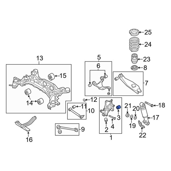 Kia OE 551182B000 Rear Suspension Knuckle Bushing