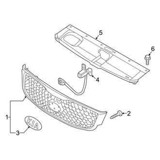 Kia OE - Front Bumper - Grille & Components (1-Piece Bumper Cover)