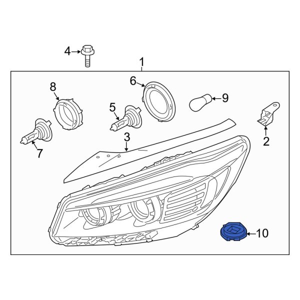 Kia OE 92140E6200 Front Headlight Cover