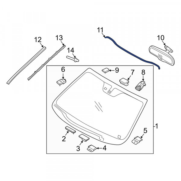Kia OE 86130C5000 - Front Windshield Molding